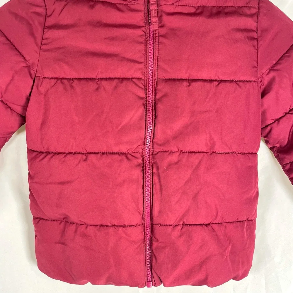 The Childrens Place Puffer Coat Little Girls 5T Winter Red Warm Hood Snow Ski